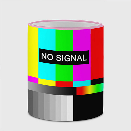 Кружка цветная NO SIGNAL / 3D-Розовый кант – фото 2