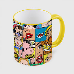 Кружка 3D Pop Art, цвет: 3D-желтый кант
