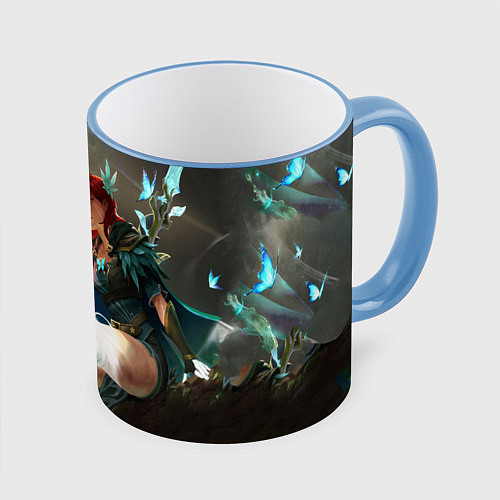Кружка цветная Windranger Dota / 3D-Небесно-голубой кант – фото 1