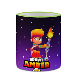 Кружка 3D BRAWL STARS AMBER, цвет: 3D-светло-зеленый кант — фото 2