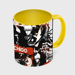 Кружка 3D Bleach Блич Ичиго Курасаки, цвет: 3D-белый + желтый