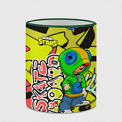 Кружка 3D Brawl Stars skateboard, цвет: 3D-зеленый кант — фото 2