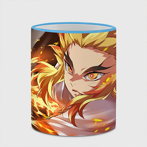 Кружка цветная Клинок Рассекающий Демонов / 3D-Небесно-голубой кант – фото 2