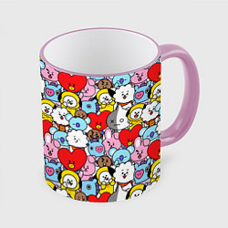 Кружка 3D BT21 BTS, цвет: 3D-розовый кант