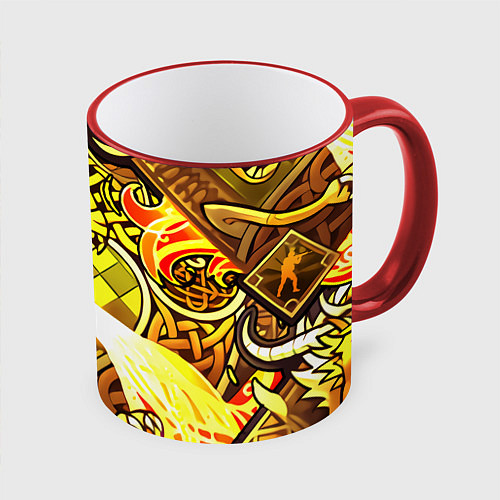Кружка цветная CS GO DRAGON LORE / 3D-Красный кант – фото 1