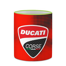 Кружка 3D Ducati Corse logo, цвет: 3D-светло-зеленый кант — фото 2