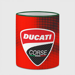 Кружка 3D Ducati Corse logo, цвет: 3D-зеленый кант — фото 2