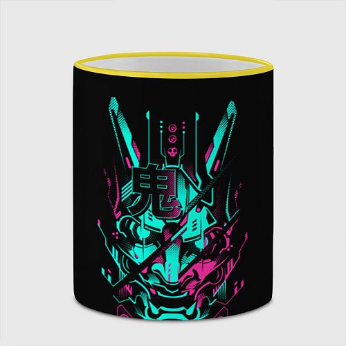 Кружка цветная Cyber Samurai / 3D-Желтый кант – фото 2