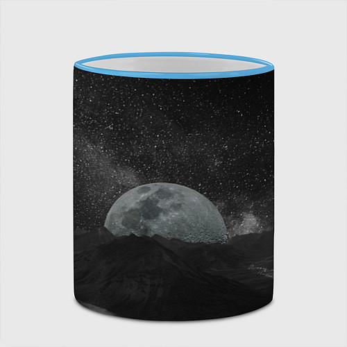 Кружка цветная Луна / 3D-Небесно-голубой кант – фото 2