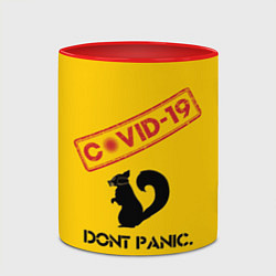 Кружка 3D Dont Panic covid-19, цвет: 3D-белый + красный — фото 2