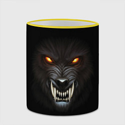 Кружка 3D Злой Волк, цвет: 3D-желтый кант — фото 2