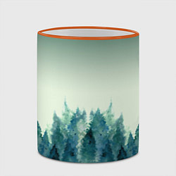 Кружка 3D Акварельный лес градиент, цвет: 3D-оранжевый кант — фото 2