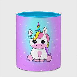 Кружка 3D Единорог, цвет: 3D-белый + небесно-голубой — фото 2