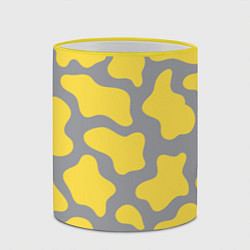 Кружка 3D Желто-серая корова, цвет: 3D-желтый кант — фото 2
