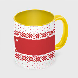 Кружка 3D Северный Олень, цвет: 3D-белый + желтый