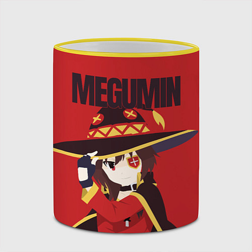 Кружка цветная Megumin / 3D-Желтый кант – фото 2