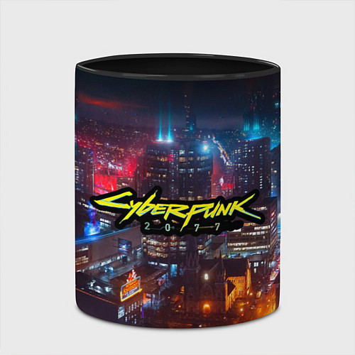 Кружка цветная Найт сити / 3D-Белый + черный – фото 2