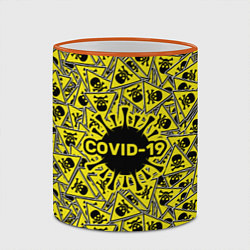 Кружка 3D COVID-19, цвет: 3D-оранжевый кант — фото 2