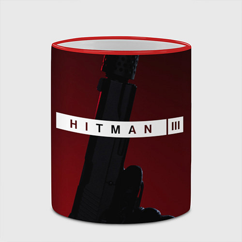 Кружка цветная Hitman III / 3D-Красный кант – фото 2