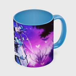 Кружка 3D Шинобу, цвет: 3D-белый + небесно-голубой