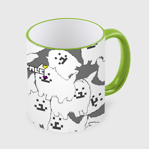 Кружка цветная Undertale / 3D-Светло-зеленый кант – фото 1