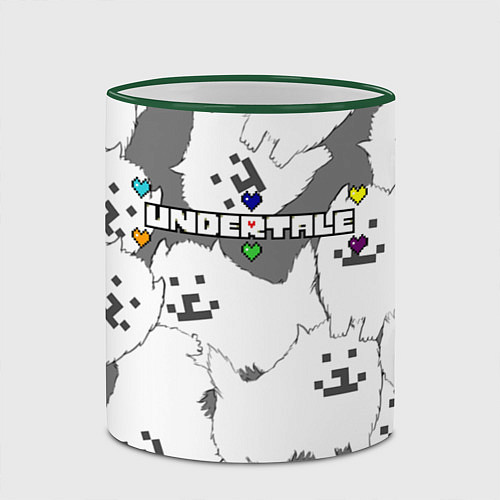 Кружка цветная Undertale / 3D-Зеленый кант – фото 2