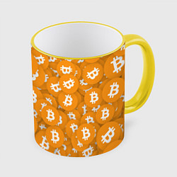 Кружка 3D Я БИТКОИН I AM BITCOIN, цвет: 3D-желтый кант