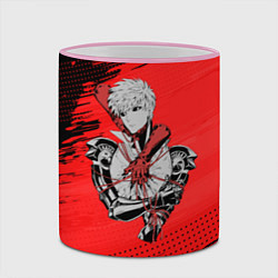 Кружка 3D Генос One Punch Man, цвет: 3D-розовый кант — фото 2