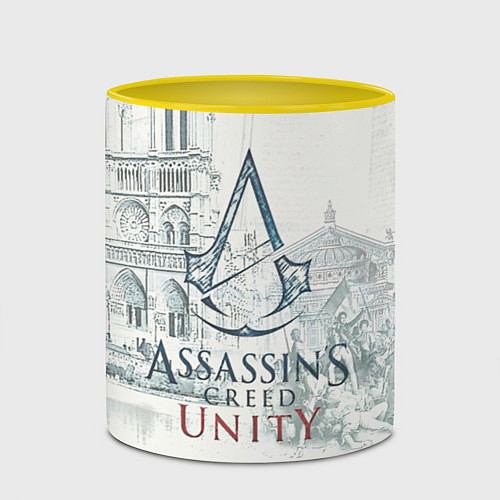 Кружка цветная Assassin’s Creed Unity / 3D-Белый + желтый – фото 2