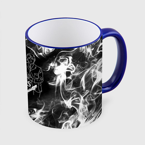 Кружка цветная The Beatles / 3D-Синий кант – фото 1