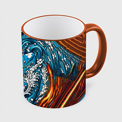 Кружка 3D Танджиро Камадо Клинок демонов, цвет: 3D-оранжевый кант