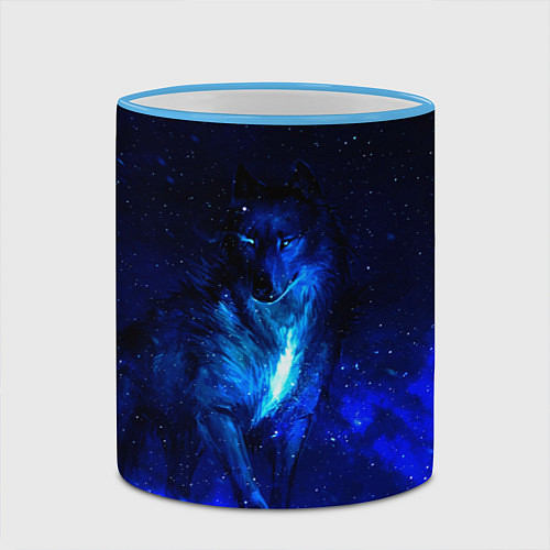 Кружка цветная Dark Wolf / 3D-Небесно-голубой кант – фото 2