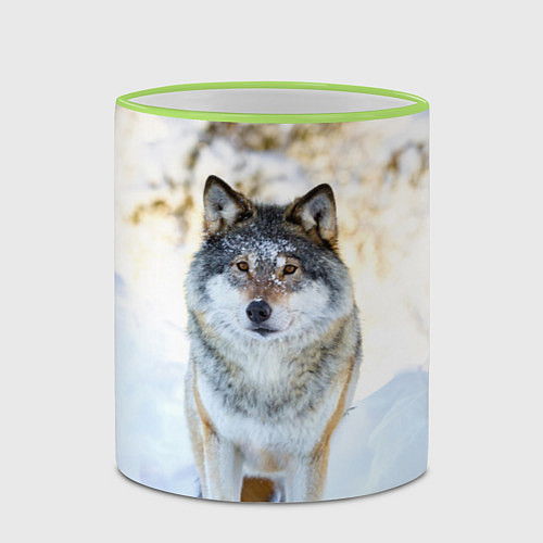 Кружка цветная Я зимой / 3D-Светло-зеленый кант – фото 2