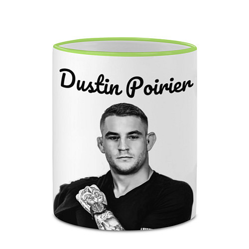 Кружка цветная Dustin Poirier / 3D-Светло-зеленый кант – фото 2