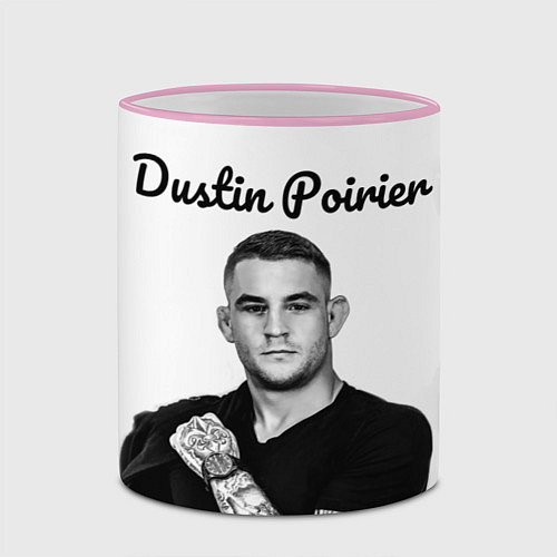 Кружка цветная Dustin Poirier / 3D-Розовый кант – фото 2