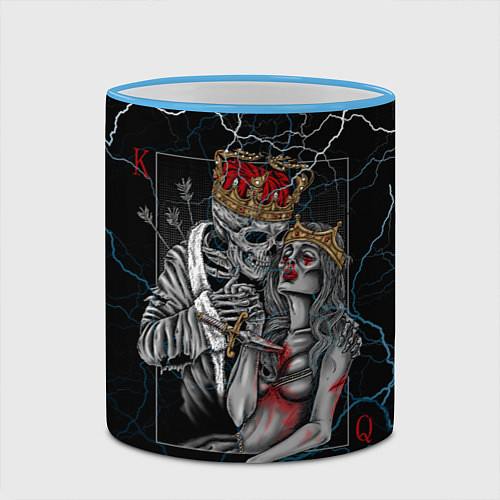 Кружка цветная The Skull King and Queen / 3D-Небесно-голубой кант – фото 2