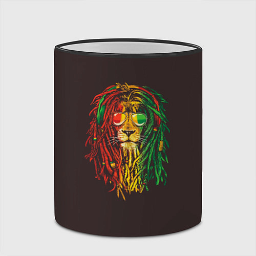 Кружка цветная Bob lion / 3D-Черный кант – фото 2