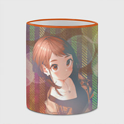 Кружка 3D Урарака Очако, цвет: 3D-оранжевый кант — фото 2