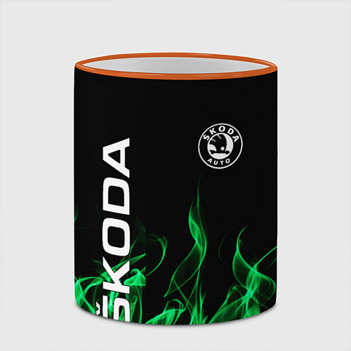Кружка цветная SKODA / 3D-Оранжевый кант – фото 2