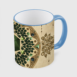 Кружка 3D DnD Dices: Pattern, цвет: 3D-небесно-голубой кант