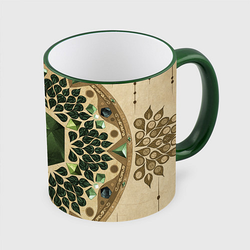 Кружка цветная DnD Dices: Pattern / 3D-Зеленый кант – фото 1