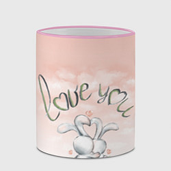 Кружка 3D Люблю тебя, цвет: 3D-розовый кант — фото 2