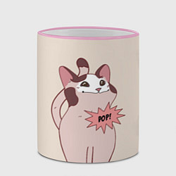 Кружка 3D Pop Cat, цвет: 3D-розовый кант — фото 2