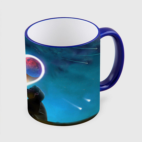 Кружка цветная Ваня Дмитриенко Венера-Юпитер / 3D-Синий кант – фото 1