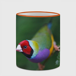 Кружка 3D Яркая птичка попугай, цвет: 3D-оранжевый кант — фото 2