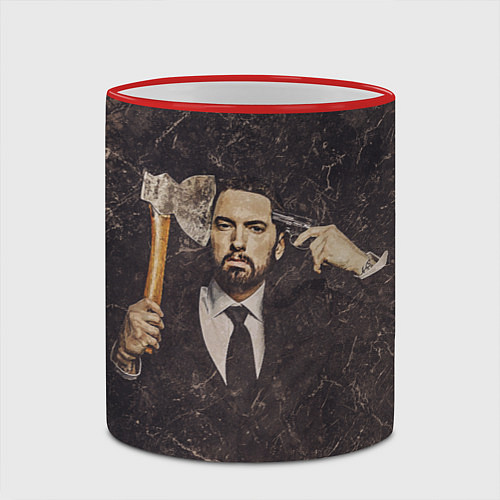 Кружка цветная Eminem / 3D-Красный кант – фото 2