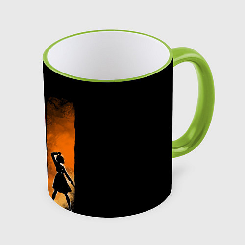 Кружка цветная Магическая Битва / 3D-Светло-зеленый кант – фото 1