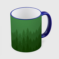 Кружка 3D Зеленый Лес, цвет: 3D-синий кант