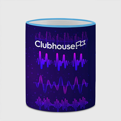 Кружка цветная Clubhouse / 3D-Небесно-голубой кант – фото 2
