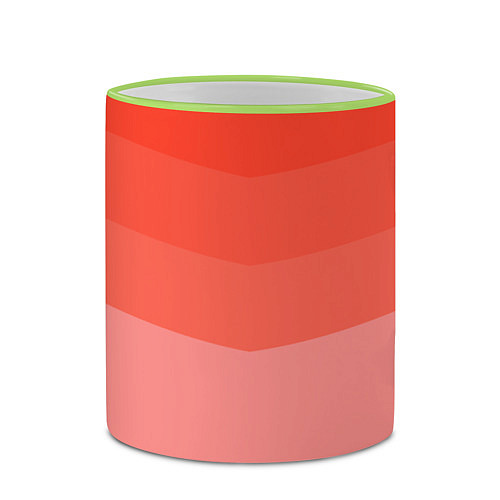 Кружка цветная Персиковый Градиент / 3D-Светло-зеленый кант – фото 2